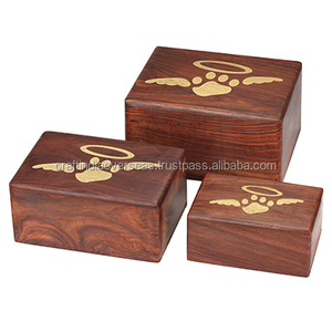 Wood Cremation Urns with Brass Pow - Product Image 1