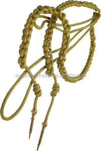 Uniforme de banda plateada Aiguillette Alambre de metal Cordón de hombro plateado Punta de aglet dorada Aiguillettes Dos puntas Civil Aiguillettes Rank - Product Image 3