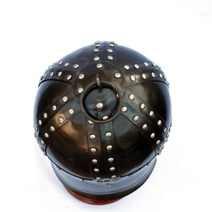 Casque de guerre médiéval en acier assombri Gjermundbu avec protège-oreilles Aventail SAIWH924 - Product Image 4