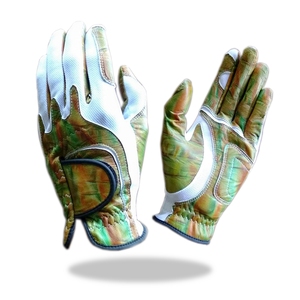 ถุงมือกอล์ฟหนังเต็มรูปแบบรวมกับสีตาข่ายสไตล์กองทัพสีเขียว - Product Image 2