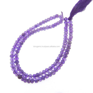 La más nueva venta de cuentas de hebra facetadas redondas de amatista púrpura de 4,5mm y 14 pulgadas 44,95 Cts para la fabricación de joyas - Product Image 3