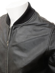 2020 chaqueta de bombardero de cuero negro de diseño de moda Unisex de talla grande impermeable poliéster invierno cuello de piel de oveja bolsillo con cremallera - Product Image 5