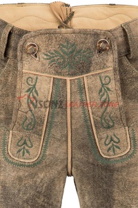 ISONZ - Pantalones Cortos de Cuero Tradicionales Alemanes, Estilo Trachten, Bávaros, para Hombre, Oktoberfest, de Gamuza - Product Image 4
