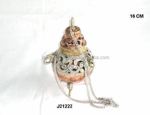 Porte-encens en laiton et cuivre, porte-encens suspendu à deux tons, en forme de cône, pour salon - Product Image 3