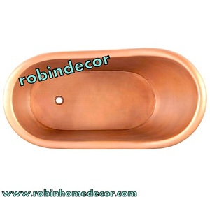 Chausson de luxe pour baignoire victorienne sur pattes en cuivre vieilli de calibre 16 avec installation intérieure autoportante en nickel - Product Image 5