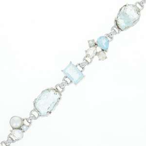 Nueva pulsera de Aguamarina y perlas de agua dulce de plata esterlina con cierre de palanca - Product Image 4