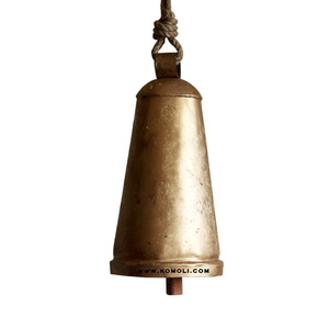 Campana de vaca de hierro india de forma cuadrada, campana de Metal decorativa al por mayor para decoración de hogar y jardín, artesanía rústica y colgante al aire libre - Product Image 5