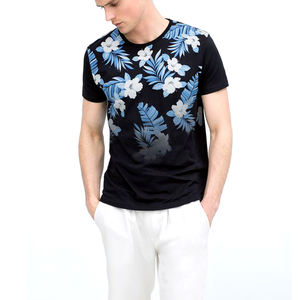 Camisetas cómodas con diseño de flores para hombre, 100% algodón, alta calidad - Product Image 1
