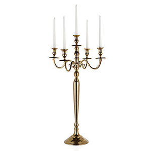 Candelabre à 5 bras en or pour les événements et la décoration de mariage - Product Image 2