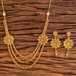 Conjunto de colgante lateral con joyería chapada en oro, venta al por mayor, 17550 Lct - Product Image 1