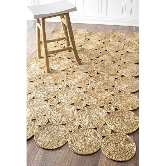 Floor Mats Decorative Braided Circle Carpet Bedroom Jute Rug Round for living room
