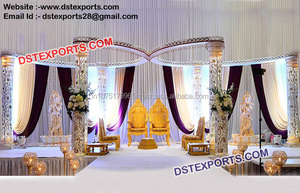 Mandap de boda de mariposa tallada de fibra blanca, elegante, conjunto de mandril de boda indio, fabricante - Product Image 6