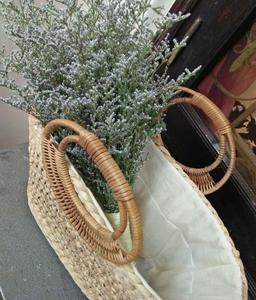Nice Water Hyacinth Rattan Lady Style <b>Bag</b> with Comfortable <b>Fabric</b> Inside Features Stylish Handles - Product Image 3