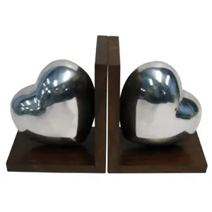 Handmade độc đáo bookend thiết kế cổ điển Biểu tượng tùy chỉnh in phong cách hiện đại cổ trang trí hình trái tim hiện đại bookends