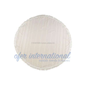 Serviettes turques rondes pour la plage ou la maison-Collection RPT-ECRU-BEIGE RPT 100% coton - Product Image 1