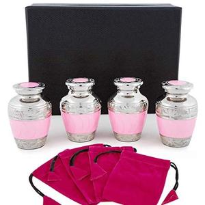 Dignity Red Fire Diseño múltiple Recuerdo Mascotas Set 4 Caja de terciopelo Urnas de cremación Cenizas funerarias Metal Latón/Aluminio Memorial - Product Image 6