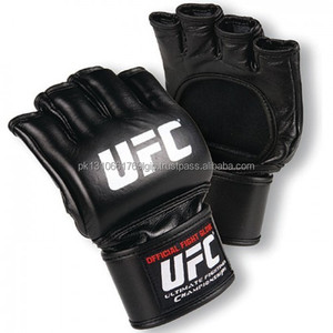 Guantes de boxeo de medio dedo Muay Thai, bolsa de arena UFC MMA, guantes de cuero de vaca real, DG-2007