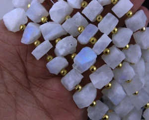 Perles de pierre de lune arc-en-ciel naturelles de haute qualité bleu Flashy gemmes brutes non polies non traitées pour la fabrication de bijoux pierres précieuses en vrac - Product Image 2