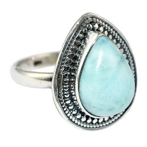 Anillos de plata de ley 925 en forma de pera, color azul cielo, fabricación de la India 925, 925 - Product Image 1