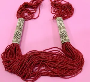 Collares tibetanos con cuentas de Coral rojo