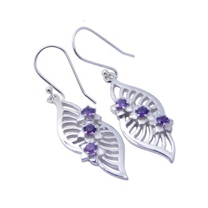 New Collection 925 Sterling <b>Silver</b> Amethyst Gemstone <b>Huggie</b> <b>Earrings</b> Rose Gold Religious Engagement Jewelry For Women And Girl - Product Image 1
