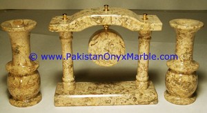 Antique Marble Clock Handcarved Natural Stone Quartz Motivity Needle Column Pillar Shape Desk <b>Shelf</b> Office Home Decor Gifts - Product Image 4