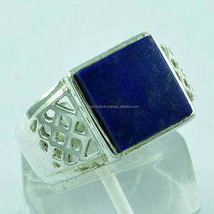 Anillo de lapislázuli con ajuste de bisel de soñador azul, piedras preciosas de plata esterlina, joyería para bodas y fiestas - Product Image 1