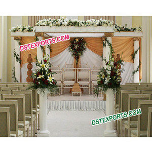 Mandap de fibra de Pilar romano para boda, conjunto de mandril cuadrado de Pilar romano de seis fibra, Simple y barato - Product Image 1