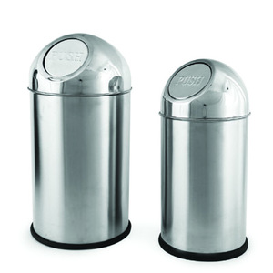Modern Style Solar Dustbin, Metal Outdoor Dustbin, Stainless Steel Push Dustbin