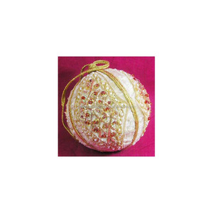 Adorno Navideño Colgante de Bola Bordado a Mano con Hilo Zari - Product Image 1