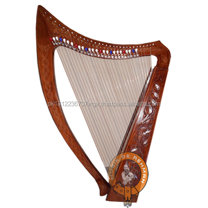 36 Strings Rosewood Irish Engraved Harp with Lever Extra Strings & Tuning