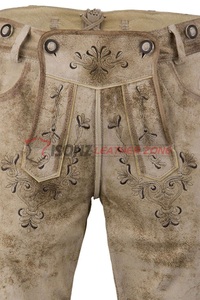 Lederhose bavaroises traditionnelles d'Oktoberfest, brodées, grande taille, légères, coupe-vent, infroissables et respirantes - Product Image 4