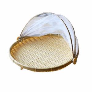 Panier à fruits en bambou tissé Natura pas cher avec couvercle, couverture en filet Fabriqué au Vietnam - Product Image 2