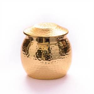 Pots de bougie de décoration en cuivre martelé élégant en métal pot de bougie martelé pour accessoires de vaisselle au prix le plus bas - Product Image 1
