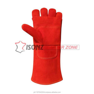 Gants de soudage robustes ISONZ, avec renforts supplémentaires sur les doigts, la paume et les phalanges, en cuir de vachette suédé, anti-coupure, antidérapants, avec doublure - Product Image 4