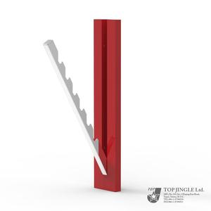 Porte-cintre mural en forme recourbée, 1 pièce, à montage fixe - Product Image 6