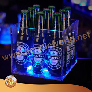 ชั้นวางแสดงขวดอะคริลิค LED แท่นวางแสดงไวน์แบบปรับแต่งได้ - Product Image 1