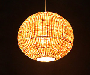 Luz colgante redonda de bambú al por mayor - Product Image 1