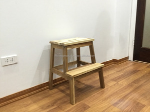 เก้าอี้ไม้กระถินทรงบันไดพร้อมรูสำหรับพกพา ใช้ได้ทั้งในห้องนั่งเล่นและห้องครัว - Product Image 5