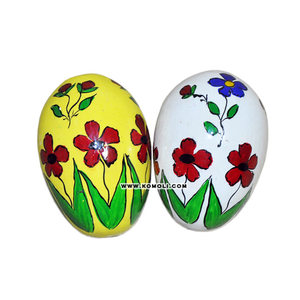 Oeufs de Pâques en bois jaune vibrant ornements de printemps en gros pour les affichages de vacances, l'artisanat et la décoration saisonnière - Product Image 3