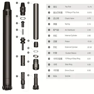 岩水井戸用5インチcir90dthドリルハンマー