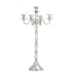 Fiesta bodas decoraciones de Hotel soporte de vela de Metal decorativo hecho a mano 5 brazos candelabros soporte de vela - Product Image 2
