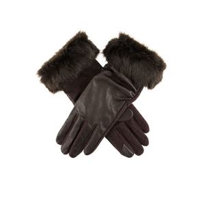 Women's Leather Back <b>Touchscreen</b> <b>Gloves</b> with Faux Fur Cuff Stylish Lambskin Driving <b>Gloves</b> Elegant Functional Winter Accessory - Product Image 1