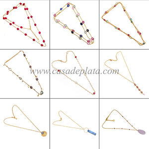 Collier romantique à la mode en argent sterling 925 avec pierres précieuses Herkimer chaînes plaquées or cadeau de mariage bijoux en gros - Product Image 5