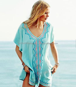 Nouvelle robe de plage brodée Aari personnalisée pour femme, tendance bohème chic pour les vacances d'été, couvre-bikini de plage, commerce extérieur 2019 - Product Image 1