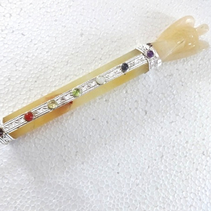 Bâton de guérison d'ange en gros avec matériau de pierre précieuse de chakra d'aventurine jaune - Product Image 1