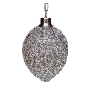 Petite et moyenne suspension en fer/lampe avec cristal de goyave suspendu pour décorations d'hôtel et de mariage Source d'ampoule incluse - Product Image 1