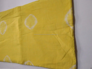 ผ้าย้อมมือ5หลา,Shibori,ผ้าฝ้าย44 ", Bandhani ผ้าสีเหลือง - Product Image 4