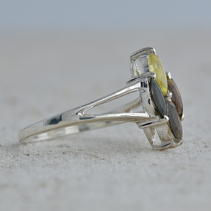 Genuine marquise Shape Tourmaline Gemstone <b>925</b> <b>Sterling</b> <b>Silver</b> <b>Ring</b> jewelry Prong Setting <b>Silver</b> Plated <b>Ring</b> for Women. - Product Image 3