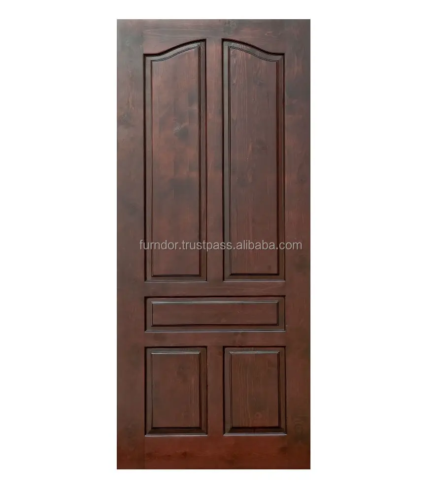 High quality solid wooden knotty pine entry interior door minimalist design finished surfaced interior entry door ready stock